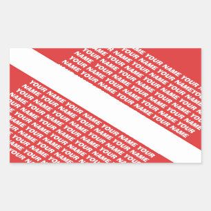 Sticker Rectangulaire NOM PERSONNALISÉ MONOGRAM Scuba Diving SYMBOL Drap