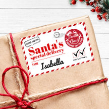 Nom personnalisé Red Bold Santas Livraison spécial