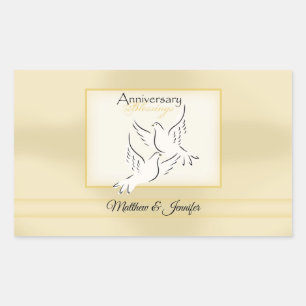 Sticker Rectangulaire Nom personnalisé, Vœux d'anniversaire de mariage