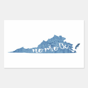 Sticker Rectangulaire Norfolk Virginia Wood Grain