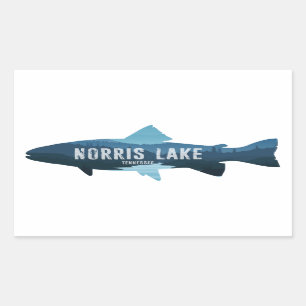 Sticker Rectangulaire Norris Lake Tennessee Fish
