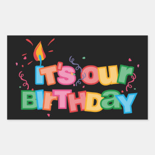 Sticker Rectangulaire Nos lettres d'anniversaire
