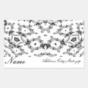 Sticker Rectangulaire Notes de musique_