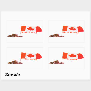 Sticker Rectangulaire "N'oubliez jamais" Convoi canadien de camionneurs