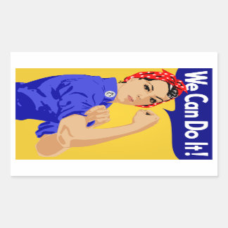 Sticker Rectangulaire Nous Pouvons Le Faire ! Poster 2ÈME GUERRE MONDIAL