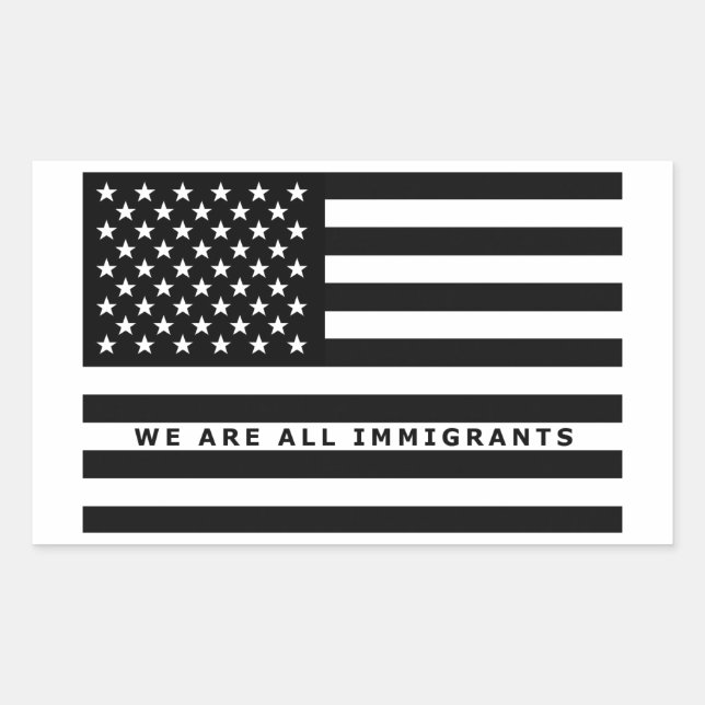 Sticker Rectangulaire Nous sommes tout l'autocollant d'immigrés (Devant)