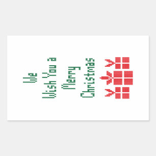 Sticker Rectangulaire Nous vous souhaitons un joyeux Noël