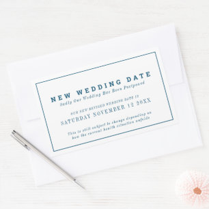 Sticker Rectangulaire Nouveau mariage date événement changement report b