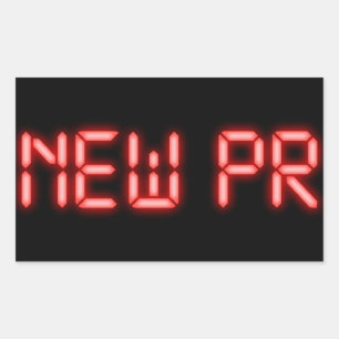 Sticker Rectangulaire Nouveau PR Jalonnement Course à pied Effet numériq