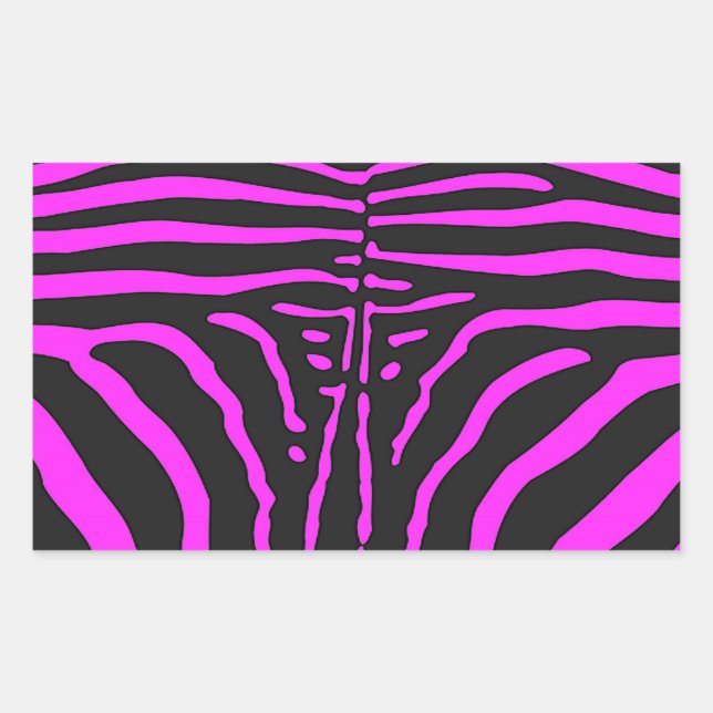Sticker Rectangulaire Nouveau rose noir Zèbre Accessoires d'impression - (Devant)