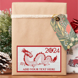 Sticker Rectangulaire Nouvelle année chinoise du Dragon 2024