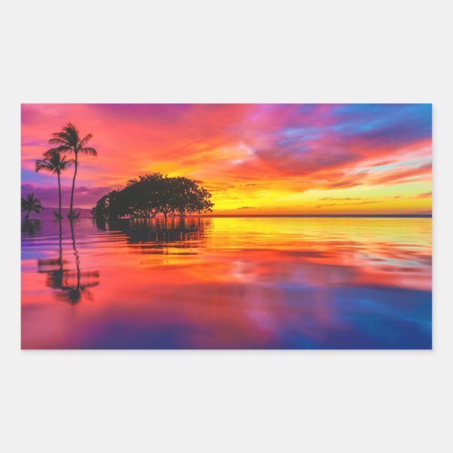 Sticker Rectangulaire Nuages majestueux et réflexion (Devant)