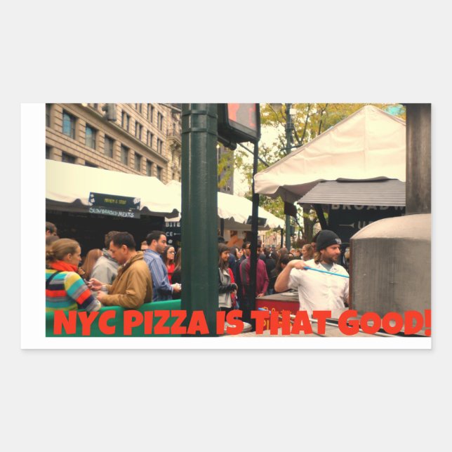Sticker Rectangulaire NYC Pizza Est Si Bon (Devant)