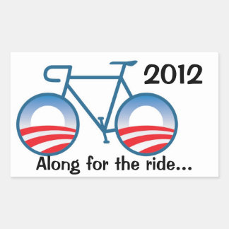 Sticker Rectangulaire Obama 2012 Bike - Along for the ride...