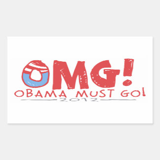 Sticker Rectangulaire Obama doit partir 2012