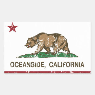 Sticker Rectangulaire Oceanside de drapeau d'état de la Californie