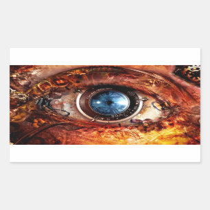 Sticker Rectangulaire Oeil d'appareil-photo de Steampunk