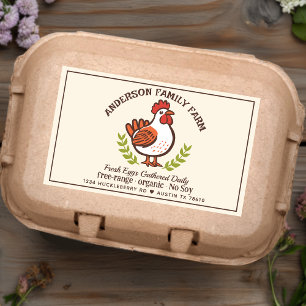 Sticker Rectangulaire Oeufs frais personnalisés Famille Agritourisme Pou