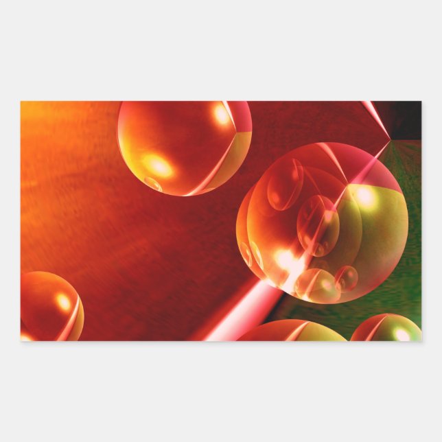 Sticker Rectangulaire Oeuvre Abstraite contemporaine de Serdar Hizli (Devant)