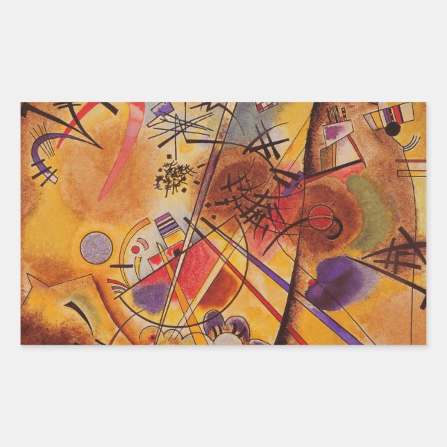 Sticker Rectangulaire Oeuvre Abstraite de Kandinsky (Devant)