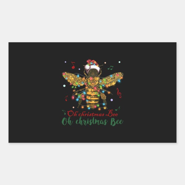 Sticker Rectangulaire Oh Christmas Bee | Oh Christmas Bee (Devant)