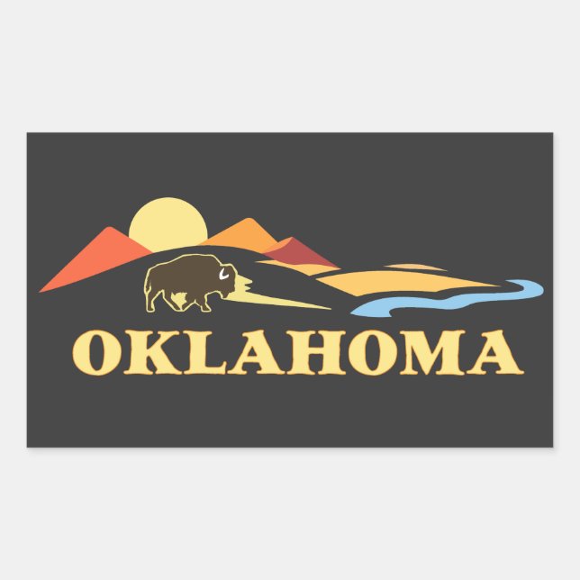 Sticker Rectangulaire Oklahoma États-Unis d'Amérique (Devant)