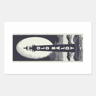 Sticker Rectangulaire Old Baldy Lighthouse North Carolina Moon
