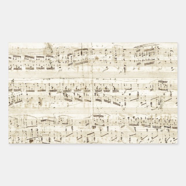 Sticker Rectangulaire Old Music Notes (Devant)