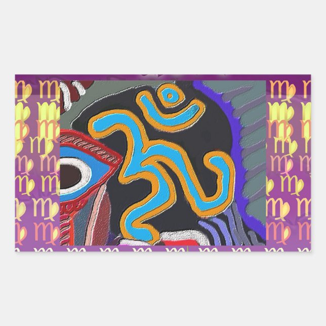 Sticker Rectangulaire OM Mantra - 108 fois Chanting n Meditation (Devant)