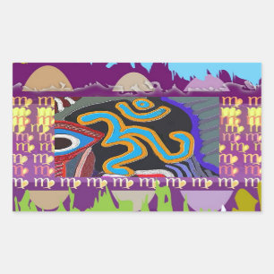 Sticker Rectangulaire OM Mantra - 108 fois Chanting n Meditation