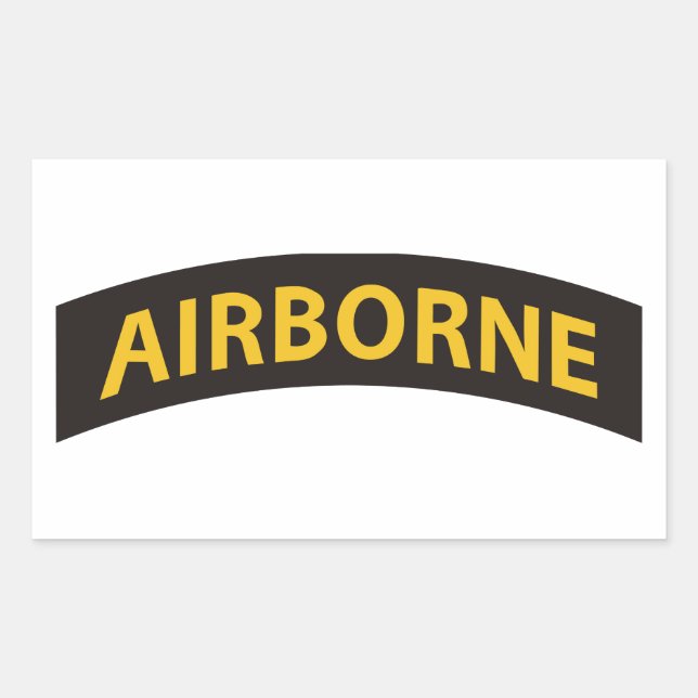 Sticker Rectangulaire Onglet aéroporté Noir/Or (Devant)