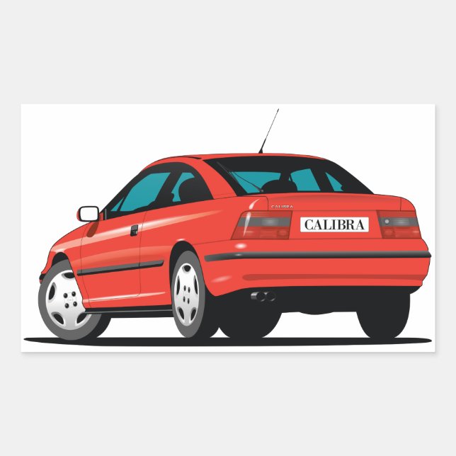 Sticker Rectangulaire Opel Calibra rouge retour (Devant)