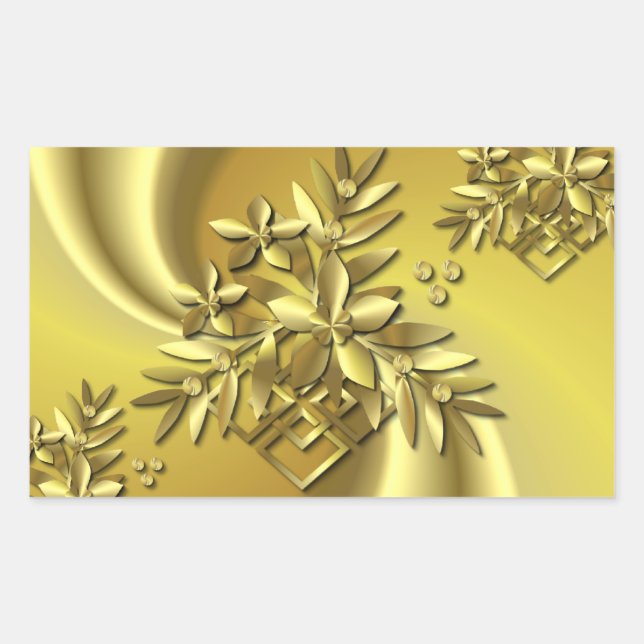 Sticker Rectangulaire Or pur (Devant)