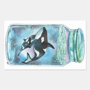 Sticker Rectangulaire Orca dans le Jar