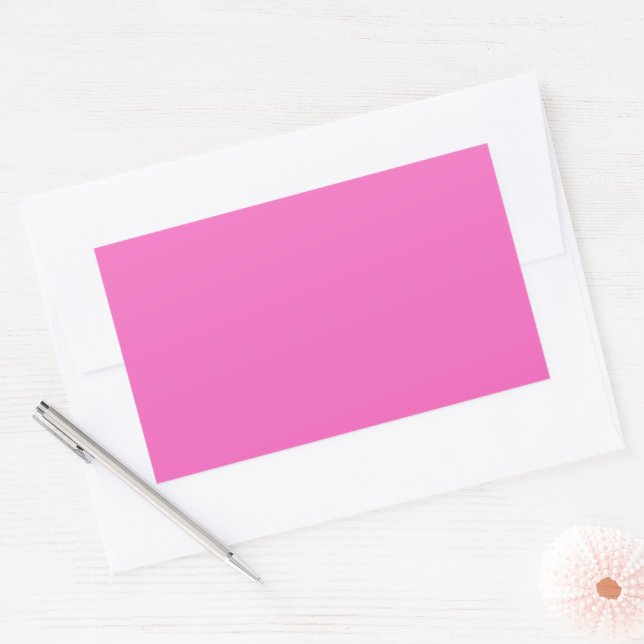 Sticker Rectangulaire Orchidée uni couleur solide rose vif (Enveloppe)