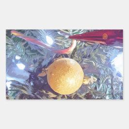 Sticker Rectangulaire Ornements de vacances en hiver