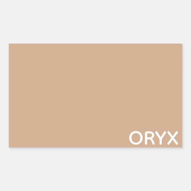 Sticker Rectangulaire Oryx brown beige color name (Devant)