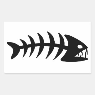 Sticker Rectangulaire Os de poisson de Piranha