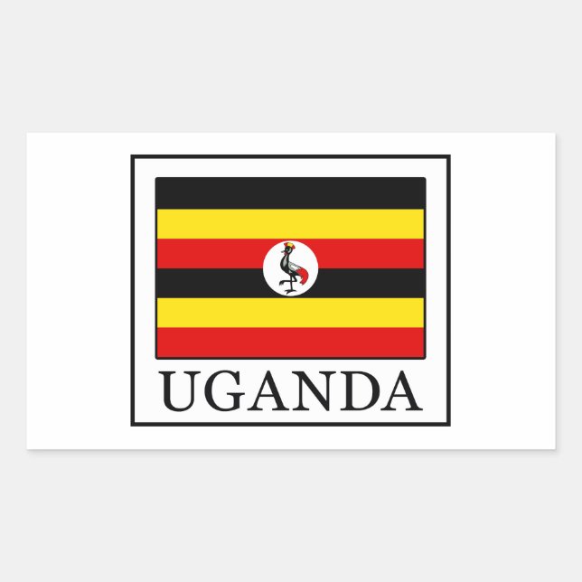 Sticker Rectangulaire Ouganda (Devant)