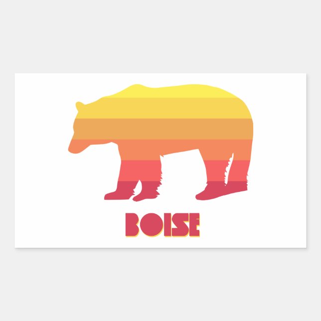 Sticker Rectangulaire Ours arc-en-ciel Boise Idaho (Devant)