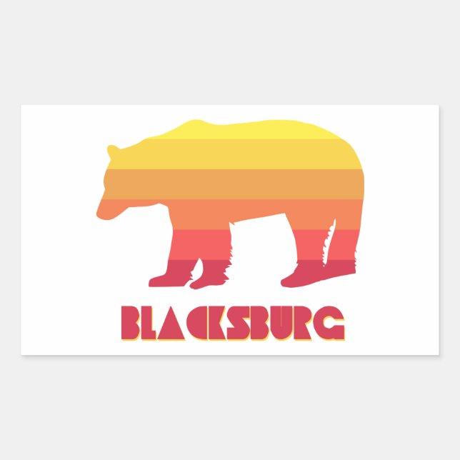 Sticker Rectangulaire Ours arc-en-ciel de Blacksburg Virginie (Devant)