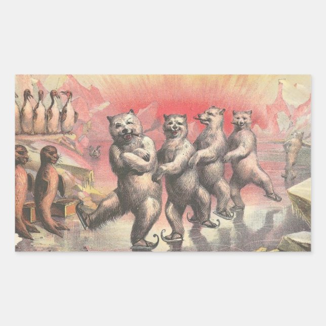 Sticker Rectangulaire Ours dansants (Devant)