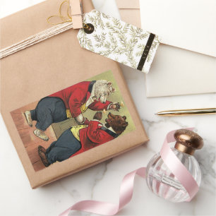 Sticker Rectangulaire Ours dansants heureux victoriens vintage
