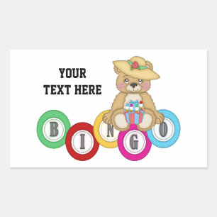 Sticker Rectangulaire Ours de Bingo (personnalisé)