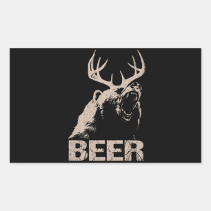 Sticker Rectangulaire Ours de cerfs de bière