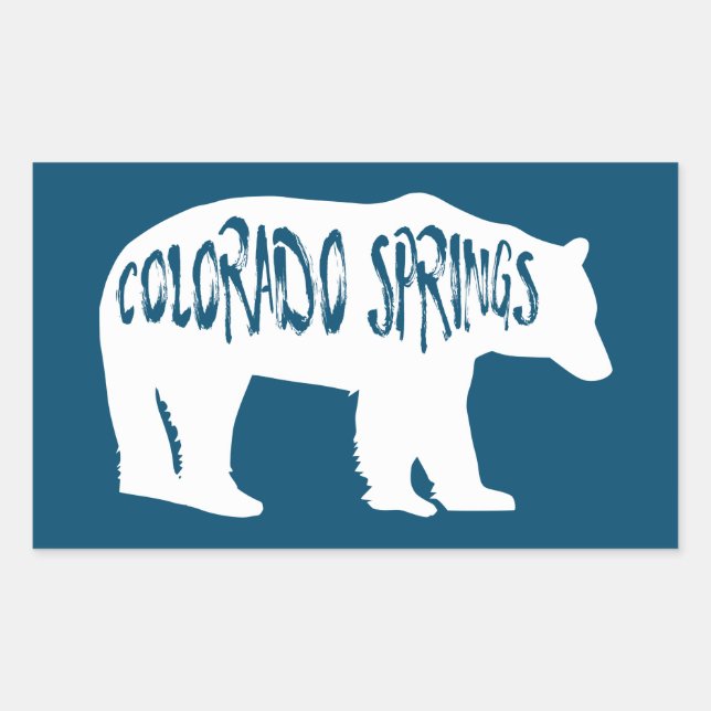 Sticker Rectangulaire Ours de Colorado Springs (Devant)