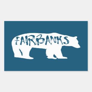 Sticker Rectangulaire Ours de Fairbanks Alaska