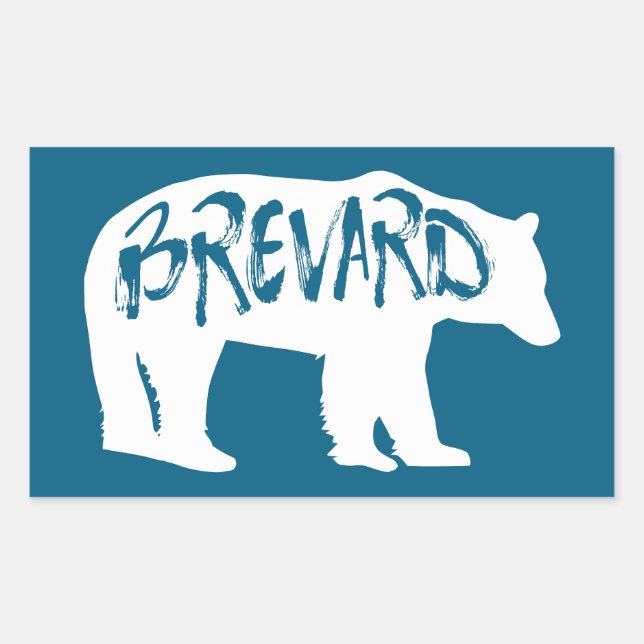 Sticker Rectangulaire Ours de la Caroline du Nord Brevard (Devant)