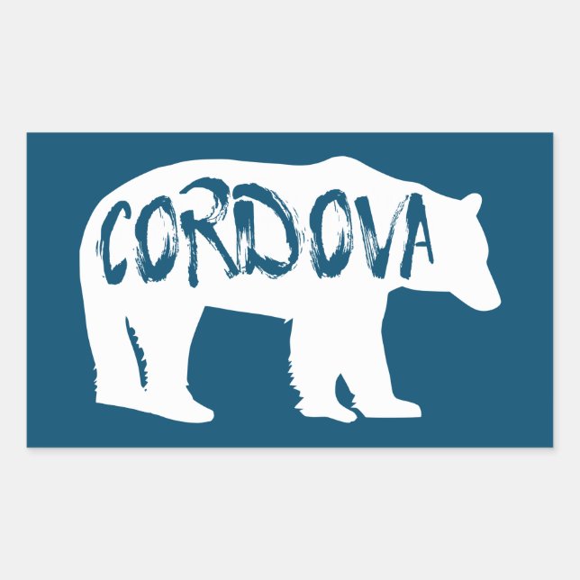 Sticker Rectangulaire Ours de l'Alaska de Cordova (Devant)
