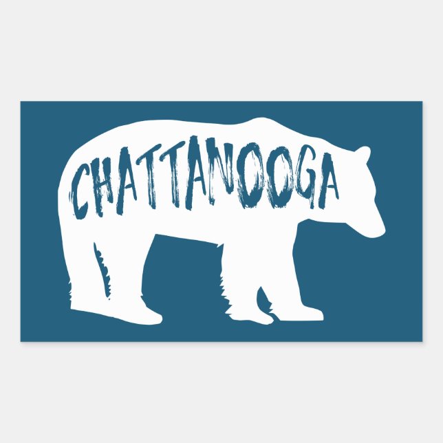Sticker Rectangulaire Ours du Tennessee Chattanooga (Devant)